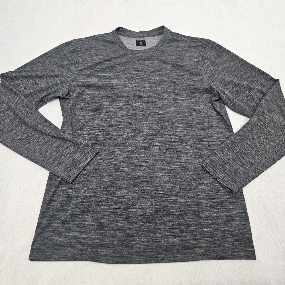 Hill City‎ Light Sweater Merino Wool Size Medium Gray Sorona Basic Performance
